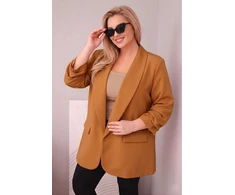 Moteriškas Plus Size švarkas, kapučino spalvos