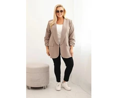 Moteriškas Plus Size švarkas, kapučino spalvos