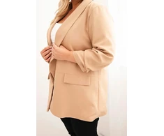 Moteriškas Plus Size švarkas, kapučino spalvos
