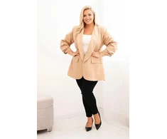 Moteriškas Plus Size švarkas, kapučino spalvos