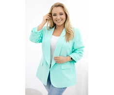Moteriškas Plus Size švarkas, mėtų spalvos