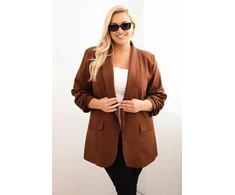 Moteriškas Plus Size švarkas, rudos spalvos