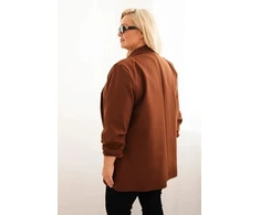 Moteriškas Plus Size švarkas, rudos spalvos