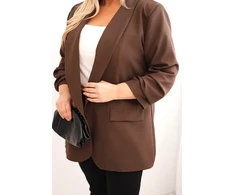 Moteriškas Plus Size švarkas, rudos spalvos