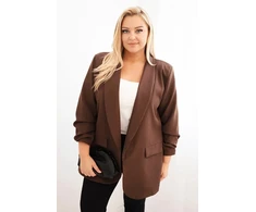 Moteriškas Plus Size švarkas, rudos spalvos