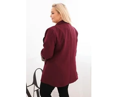 Moteriškas Plus Size švarkas su leopardo rašto pamušalu, violetinės spalvos