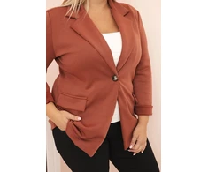 Moteriškas Plus Size švarkas su viskoze, oranžinės spalvos