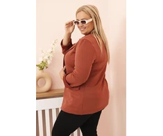 Moteriškas Plus Size švarkas su viskoze, oranžinės spalvos