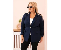 Moteriškas Plus Size švarkas, tamsiai mėlynas