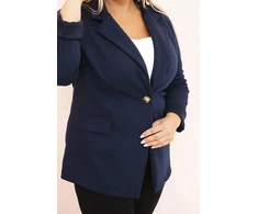 Moteriškas Plus Size švarkas, tamsiai mėlynas