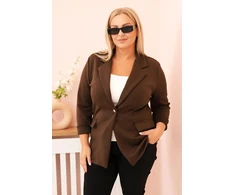 Moteriškas Plus Size viskozinis švarkas, rudas