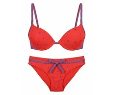 Moteriškas raudonas bikini maudymosi kostiumėlis Sunset Bloom