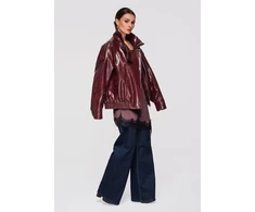 Moteriškas švarkas oversize bordo spalvos LARICA