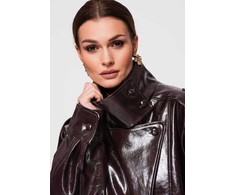 Moteriškas švarkas oversize, rudas LARICA