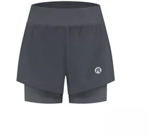 Moteriški 2-in-1 šortai ESSENTIAL pilki 2XL Rogelli