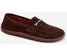 Moteriški barefoot mokasinai iš zomšos Zazoo 322, šokoladiniai