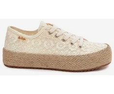 Moteriški platforminiai kedai-espadrilės Lee Cooper, smėlio spalvos