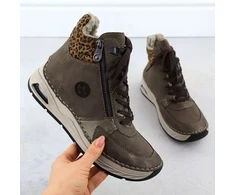 Moteriški rudų leopardo rašto aulinukai Rieker 44565-25