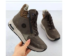 Moteriški rudų leopardo rašto aulinukai Rieker 44565-25