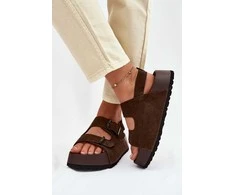 Moteriški sandalai ant platformos 5 cm iš zomšos Step in style