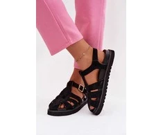 Moteriški sandalai iš dirbtinio zomšo, platforma 3 cm