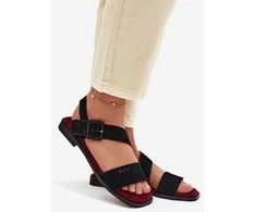 Moteriški sandalai iš zomšos juodos spalvos Big Star