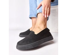 Moteriški slip-on sportbačiai su akutėmis juodi Gabrielle