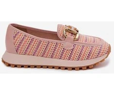 Moteriški slip-on sportiniai bateliai GOE su aukso spalvos detale, rožiniai