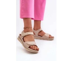 Moteriški smėlio spalvos velcro tipo sandalai Risanni“