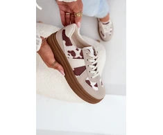 Moteriški sportbačiai su platforma ir dėmėtu raštu Step in style