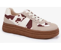 Moteriški sportbačiai su platforma ir dėmėtu raštu Step in style