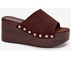 Moteriškos basutės iš dirbtinės zomšos, 8 cm platforma
