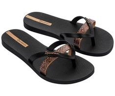 Moteriškos basutės per pirštą Ipanema Kirei, madingos ir patogios, juodos, skirtos paplūdimiui