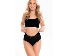 Moteriškos braziliankės iš medvilnės juodos Cotton Mood