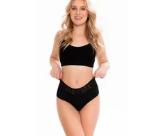 Moteriškos braziliankės iš medvilnės juodos Cotton Mood
