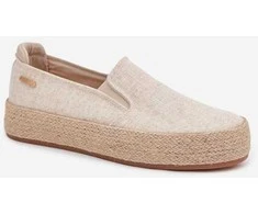 Moteriškos espadrilės su platforma iš tekstilės smėlio spalvos Big Star