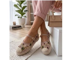Moteriškos espadrilės su siuvinėtais gėlių motyvais