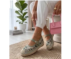 Moteriškos espadrilės su siuvinėtomis gėlėmis