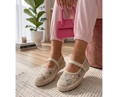 Moteriškos espadrilės su siuvinėtomis gėlėmis Lucille