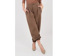 Moteriškos jogger stiliaus kelnės iš viskozės Italy Moda