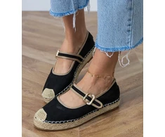 Moteriškos juodos espadrilės su sagtimi Pilata