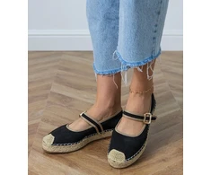 Moteriškos juodos espadrilės su sagtimi Pilata