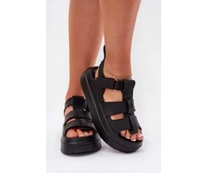 Moteriškos juodos platforminės basutės su lipdukais Step in Style