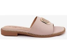 Moteriškos natūralios odos šlepetės S.Barski KV61-6019 Nude