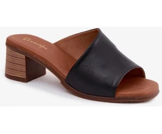 Moteriškos odinės basutės su 5 cm kulnu