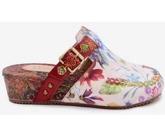 Moteriškos odinės šlepetės su koturnu Maciejka K7409-15, multicolor