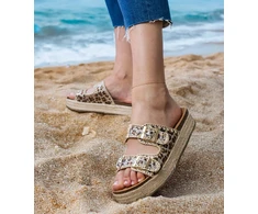 Moteriškos panterinės espadrilės šlepetės su sagtimis