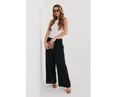 Moteriškos plačios kelnės aukštu liemeniu Italy Moda