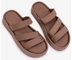 Moteriškos platforminės basutės su dirželiais khaki Liorine