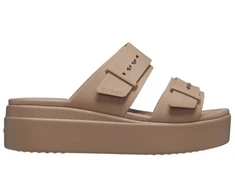 Moteriškos platforminės šlepetės Crocs Brooklyn Low, smėlio spalvos